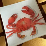 Platos decoupage para regalar León cangrejo